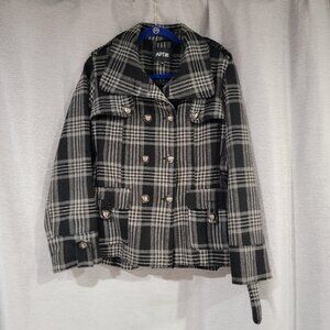 Apt 9 Black and White Plaid Winter Coat – Size Large